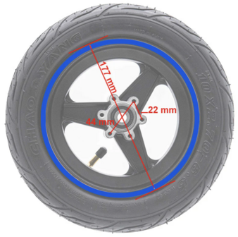 Compleet wiel (Blauw) voor elektrische step 6.5 &quot;/B50 voor smartgyro speedway &amp; Rockway 
