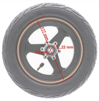 Compleet wiel (Bruin) voor elektrische step 6.5 &quot;/B50 voor smartgyro speedway &amp; Rockway 