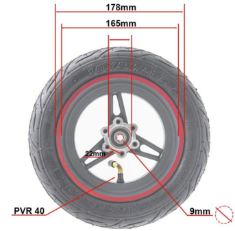 Compleet wiel (Rood) voor elektrische step 6.5 &quot;/B50 voor smartgyro speedway &amp; Rockway 